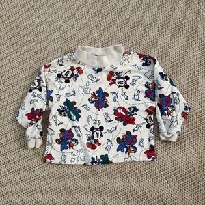 Vintage Baby Mickey & Co Mickey Mouse Print Turtleneck Shirt Size 24 Months